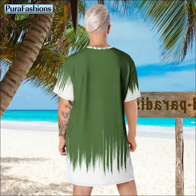 Stay Wild Oversize Green T-Shirt Cover Up Dress | PuraFashions.com