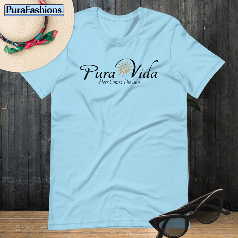Pura Vida - Here Comes The Sun Unisex T-Shirt | Purafashions.com Ocean Blue / S