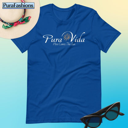 Pura Vida - Here Comes The Sun Unisex T-Shirt | Purafashions.com True Royal / S