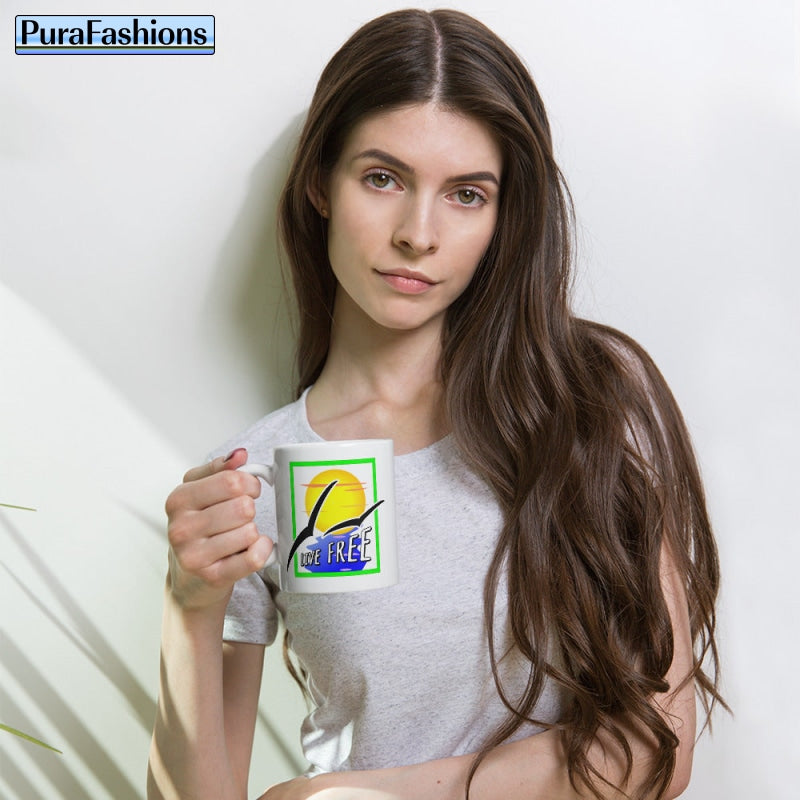 Live Free Glossy Coffee Mug | Purafashions.com 11Oz