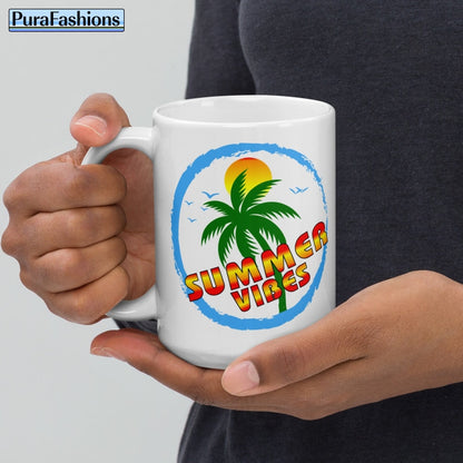 Summer Vibes Glossy Coffee Mug | Purafashions.com 15Oz