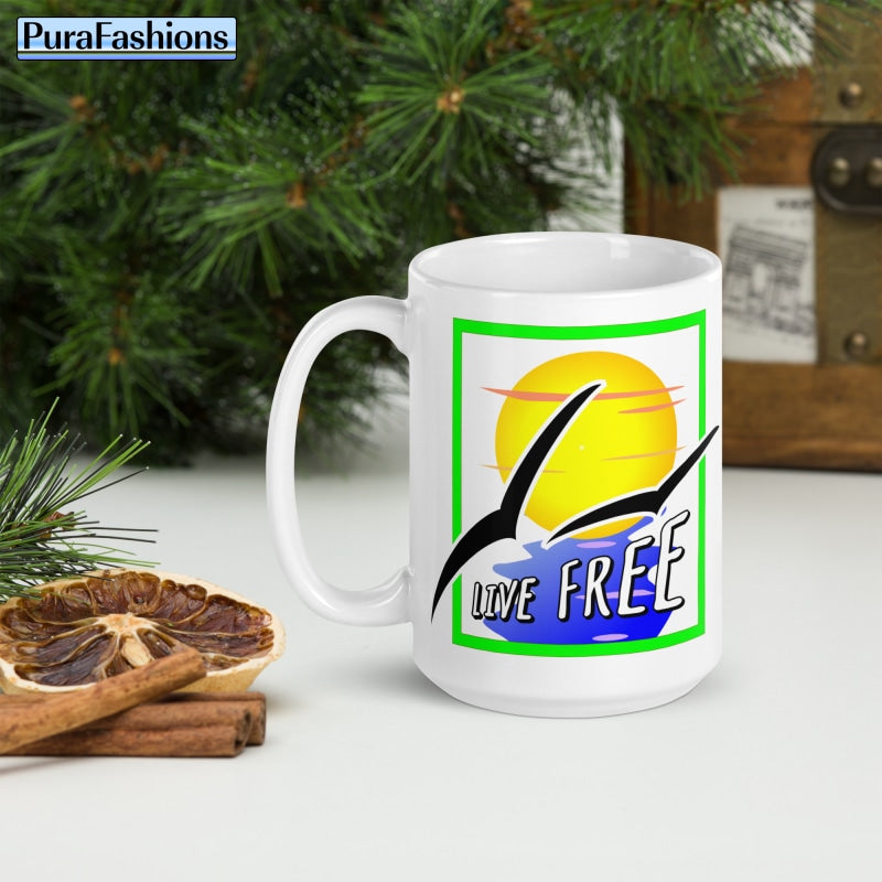Live Free Glossy Coffee Mug | Purafashions.com