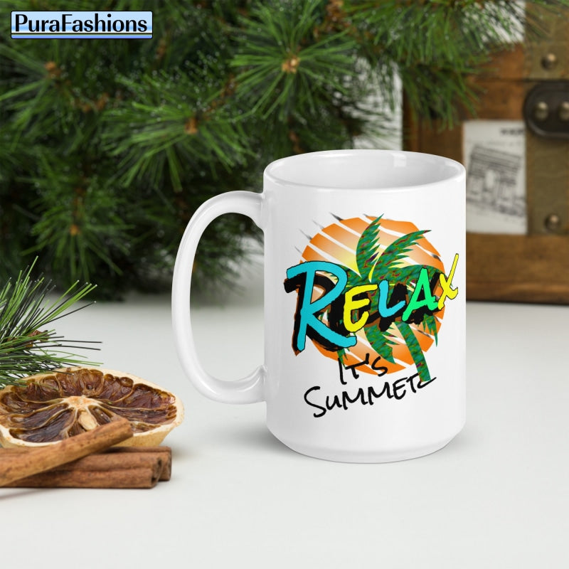 Relax Its Summer Coffee Mug | Purafashions.com 15Oz