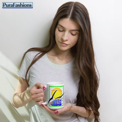 Live Free Glossy Coffee Mug | Purafashions.com 15Oz