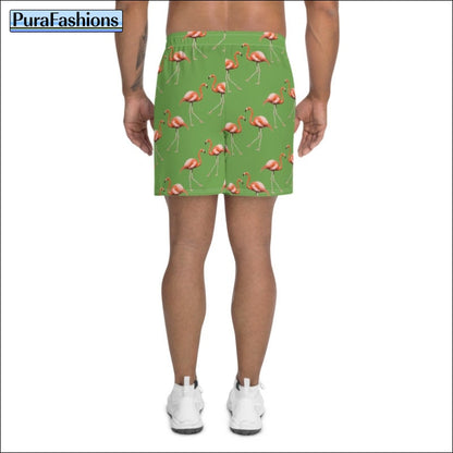 Men's Flamingo Green Beach Shorts | PuraFashions.com