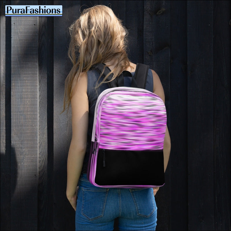 Pink Ripples Water Resistant Backpack | PuraFashions.com