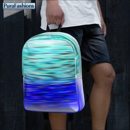 Blue Ripples Water Resistant Backpack | PuraFashions.com
