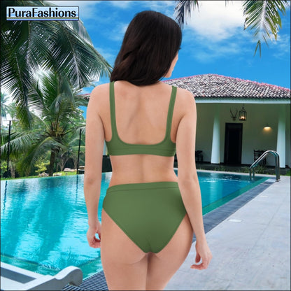 Fern Green High Waist Bikini | PuraFashions.com