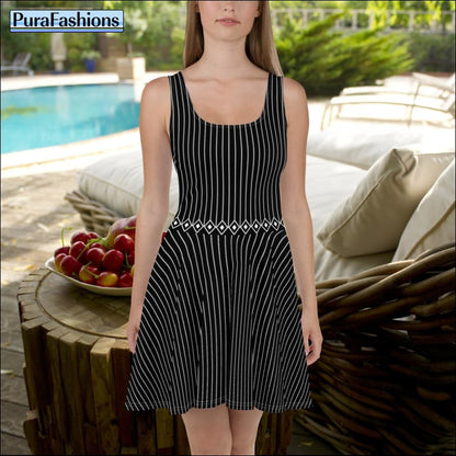 Black Stripe Beach Dress | PuraFashions.com