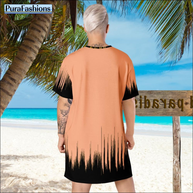 Pink T-shirt Dress Beach Cover Up | PuraFashions.com