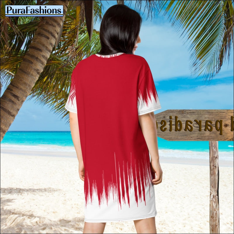 Stay Wild Oversize Red T-Shirt Cover Up Dress | PuraFashions.com