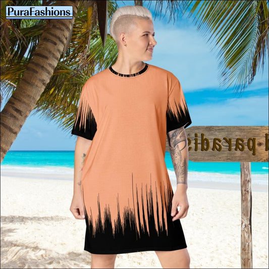 Pink T-shirt Dress Beach Cover Up | PuraFashions.com