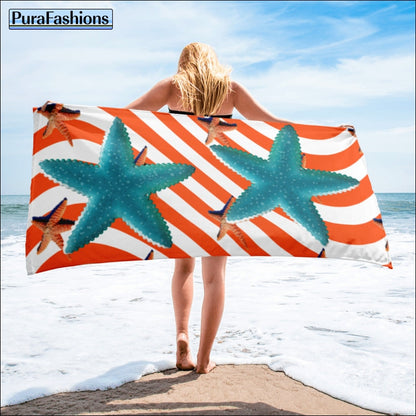 Starfish Orange Beach Towel | PuraFashions.com