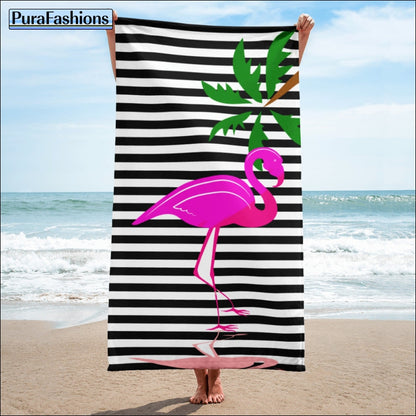 Flamingo Palm Beach Towel | PuraFashions.com