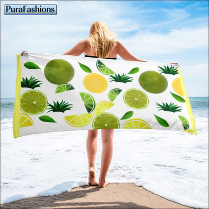 Citrus Print Beach Towel | PuraFashions.com