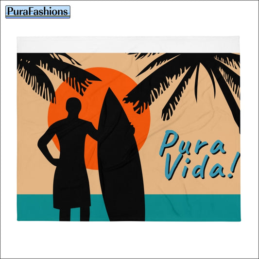 Surfer Pura Vida Throw Blanket | PuraFashions.com