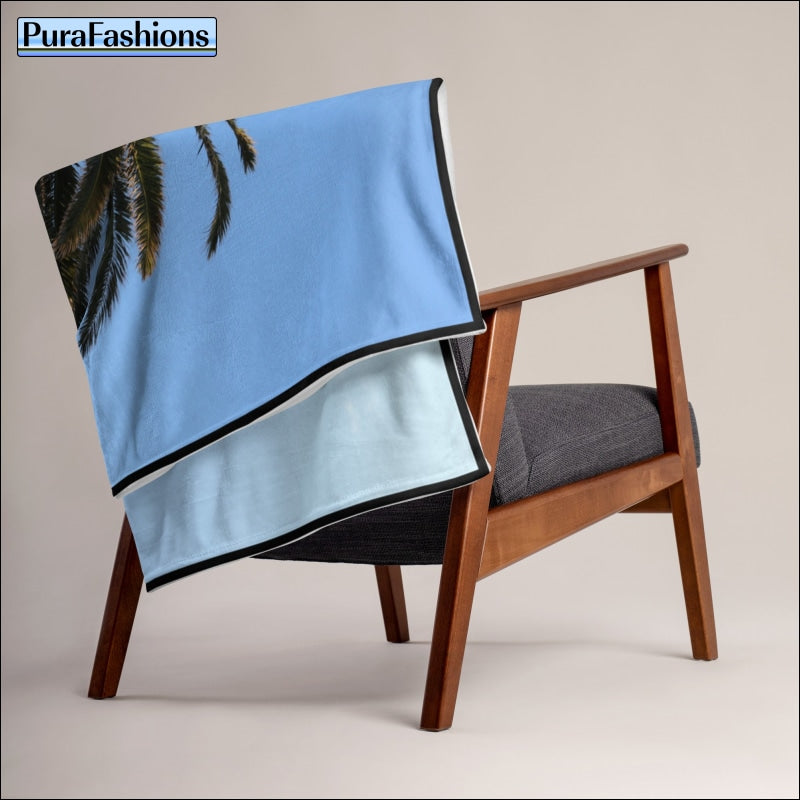 Palm Tree Print Throw Blanket | PuraFashions.com