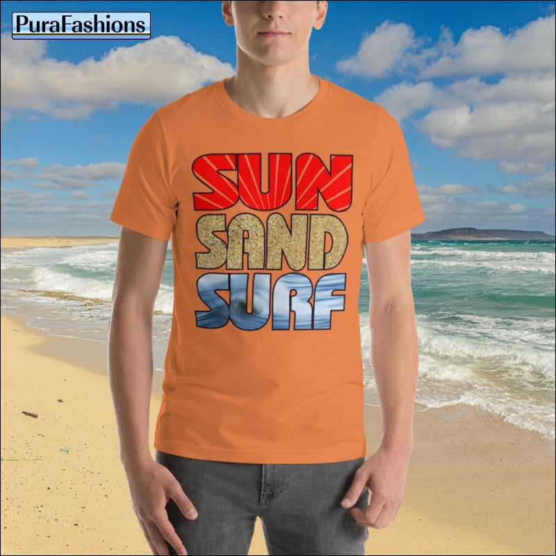 Short-Sleeve Men's Sun Sand Surf T-Shirt | PuraFashions.com