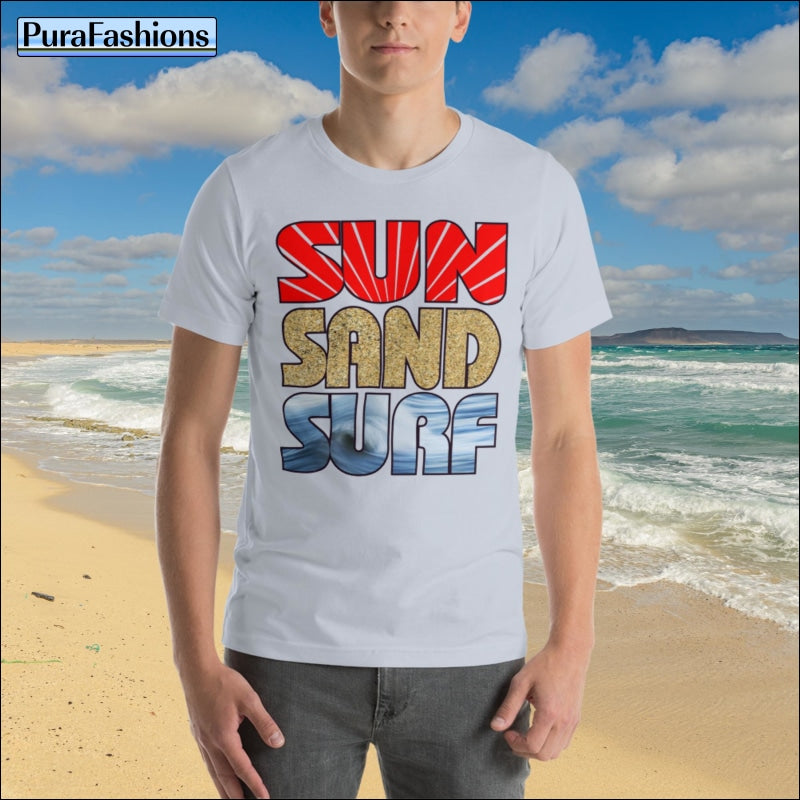 Short-Sleeve Men's Sun Sand Surf T-Shirt | PuraFashions.com