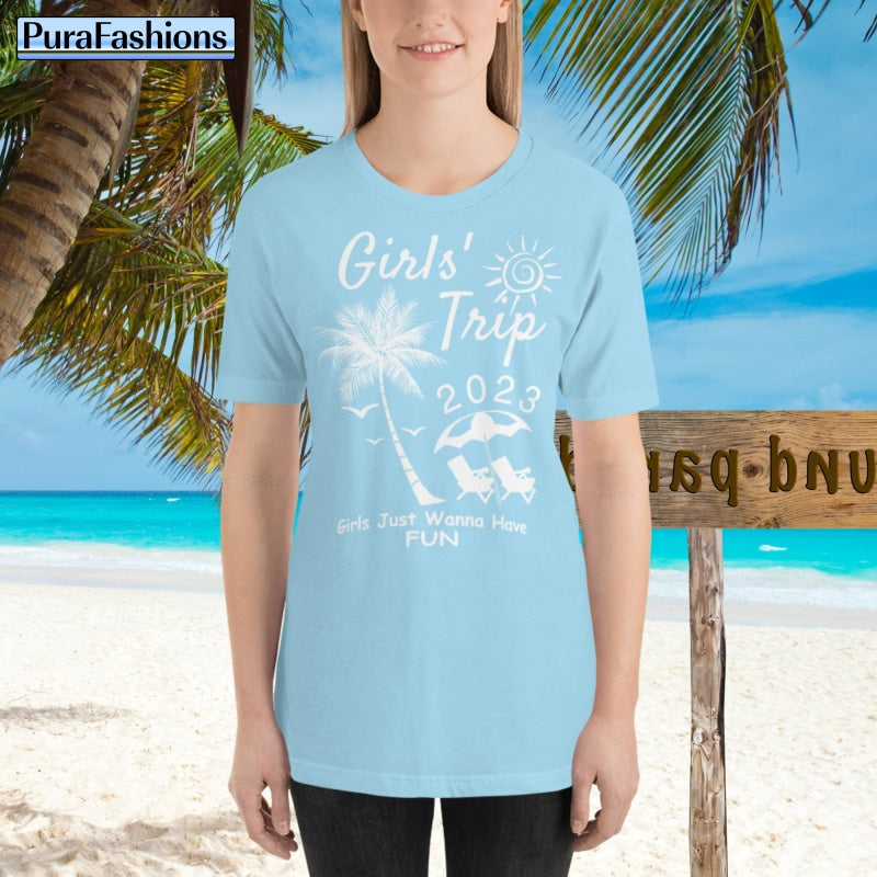 Girls Trip Beach T-Shirt | Purafashions.com Ocean Blue / S