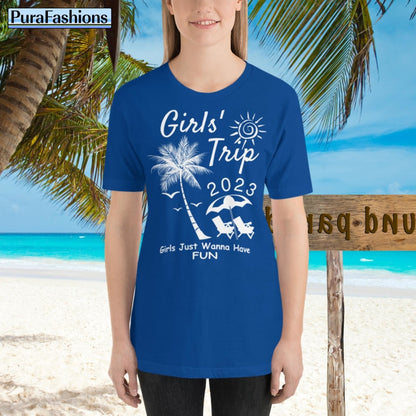 Girls Trip Beach T-Shirt | Purafashions.com True Royal / S