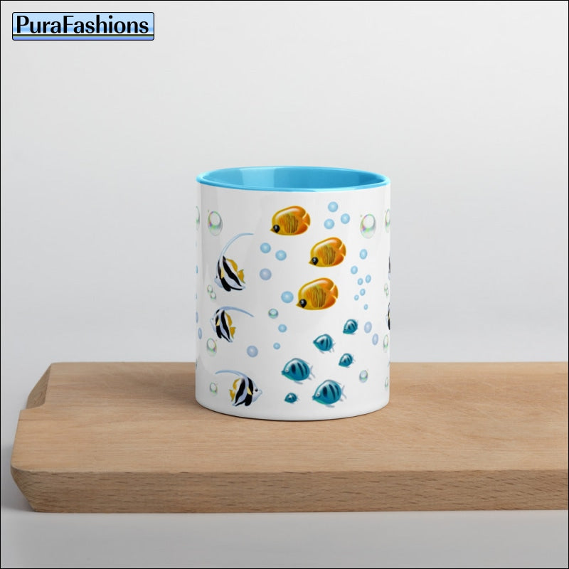 Tropical Fish 11 oz. Coffee Mug with Blue Color Inside | PuraFashions.com